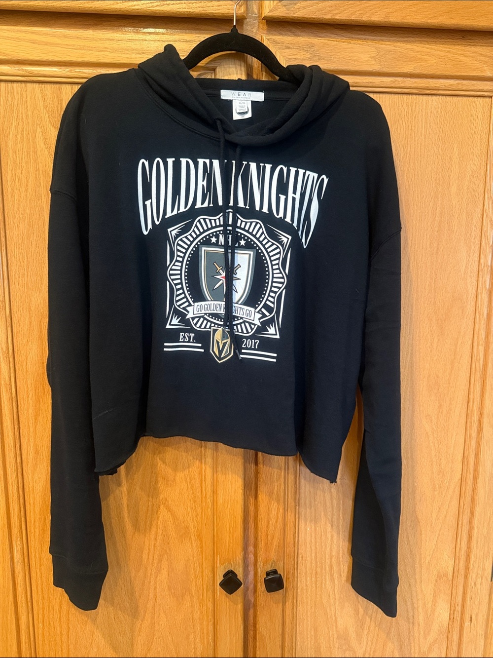 Golden Knights Black Cropped Hoodie Sweater